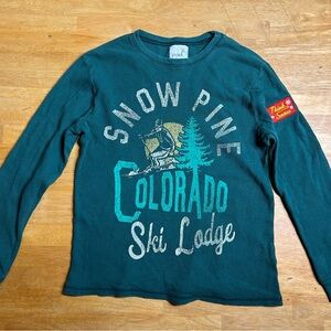 Peek kids Colorado Ski Lodge Long Sleeve waffle Tee